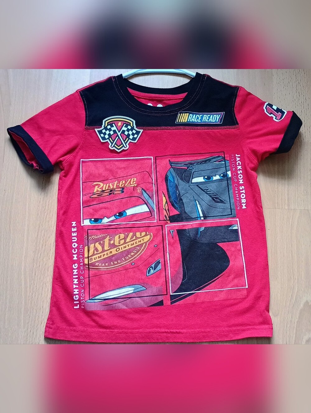 Disney Red and Black Lightning McQueen/Jackson Storm Tee 5T